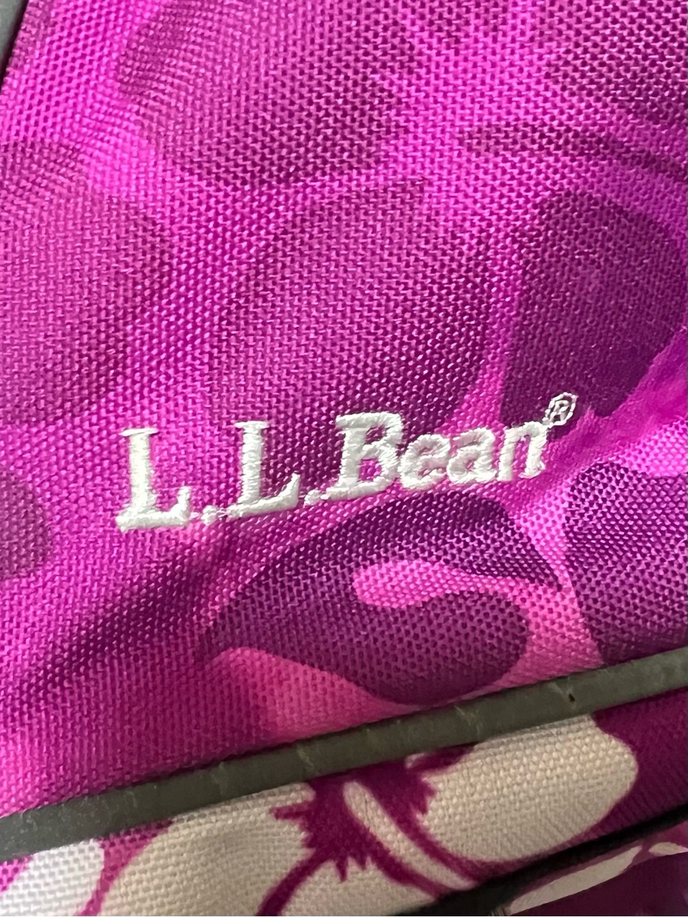 L.L. Bean Purple Floral Sling Bag Backpack - Picture 8 of 9
